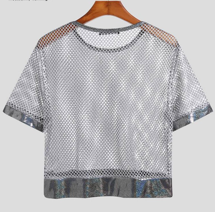 Shimmer Mesh Crop Top