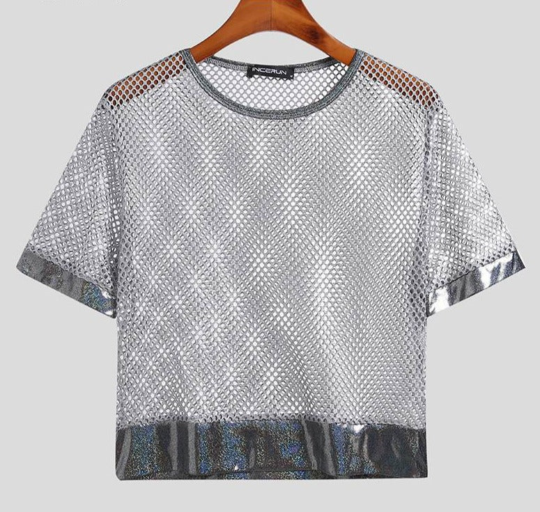 Shimmer Mesh Crop Top