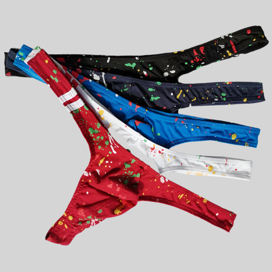 4 Pack Splatter Breathable Thong