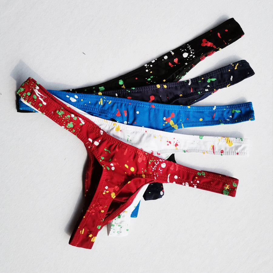 4 Pack Splatter Breathable Thong