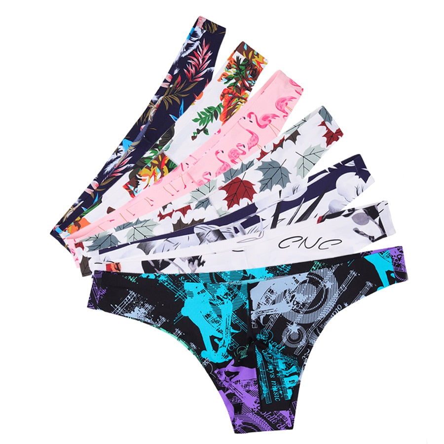 4 Pack Silky Graphic Seamless Bikini Briefs