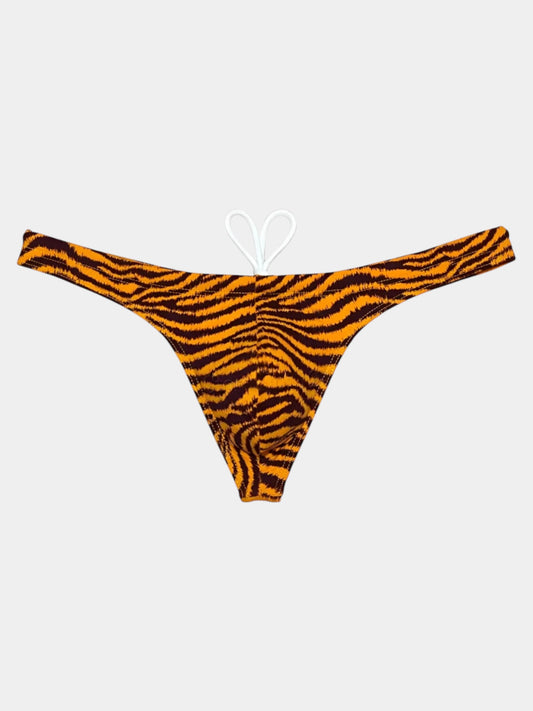 Men's Tiger Stripes Swim Thong Icy Silk Feel
