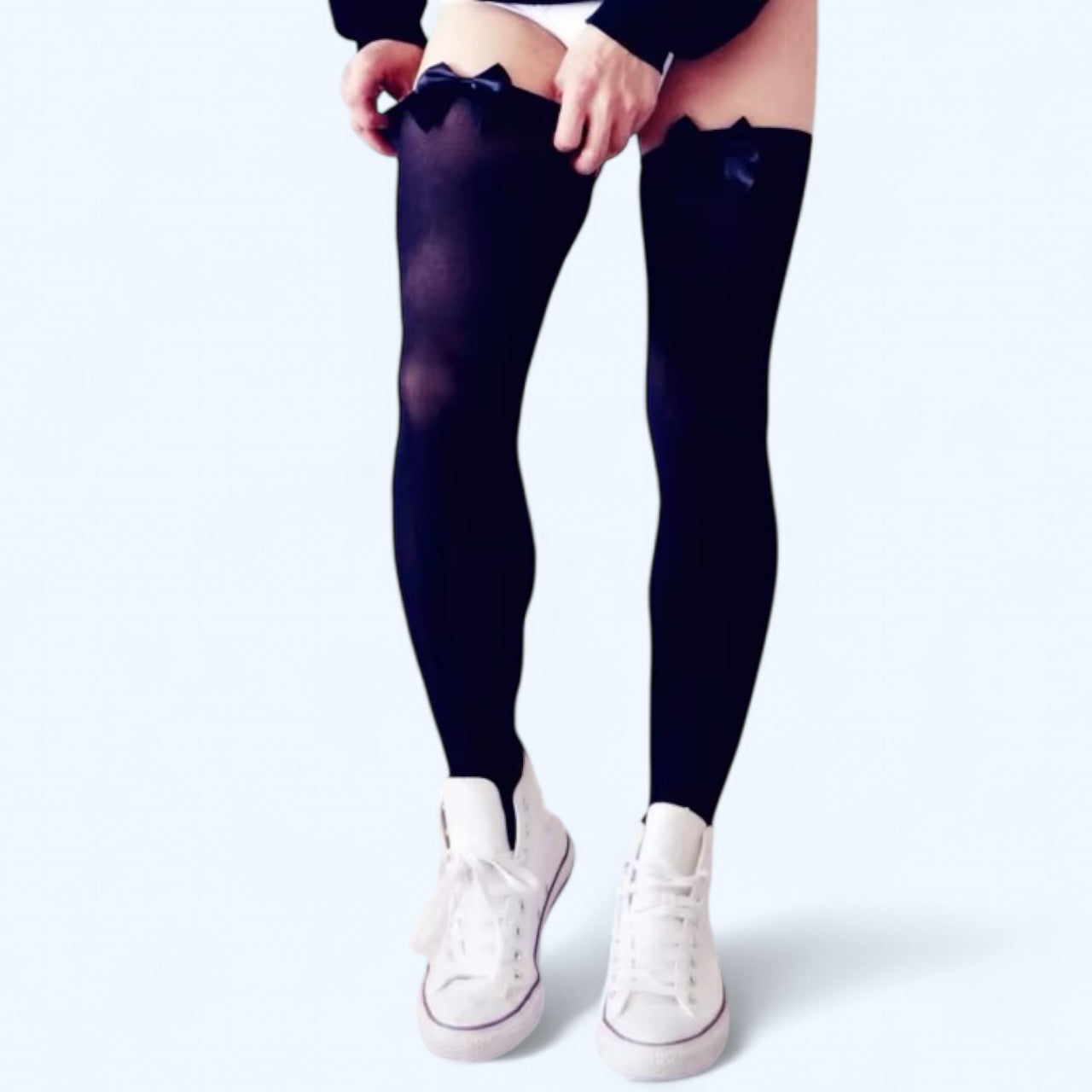Above the Knee Men's Stockings with Bow