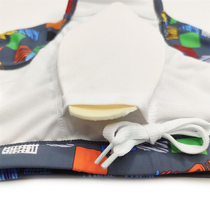 Color Checkered Swim Trunks