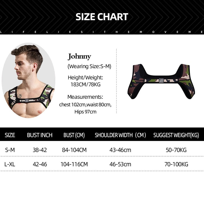 jockmail elastic chest harness