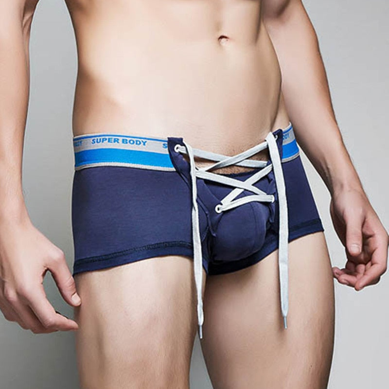 laced boxer briefs with pouch for men