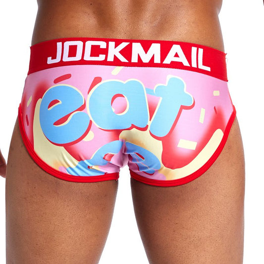 graphic men's briefs with Eat print