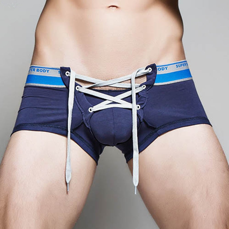 laced boxer briefs with pouch for men
