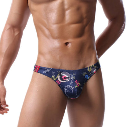 mens thong with flowery print