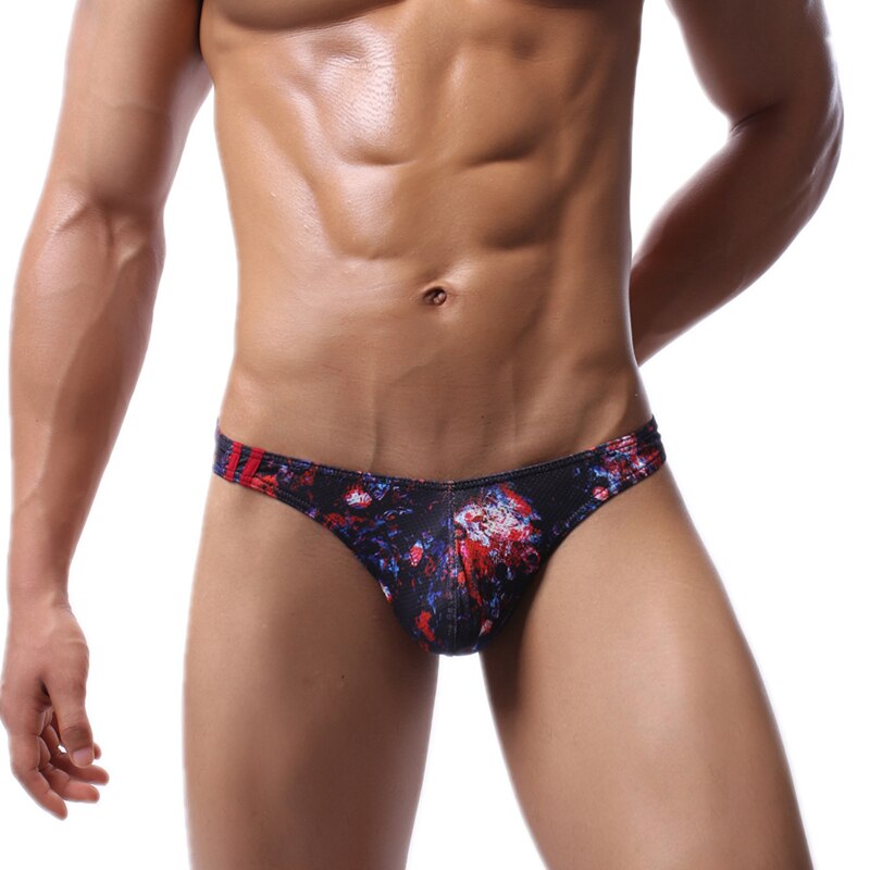 mens thong with flowery print