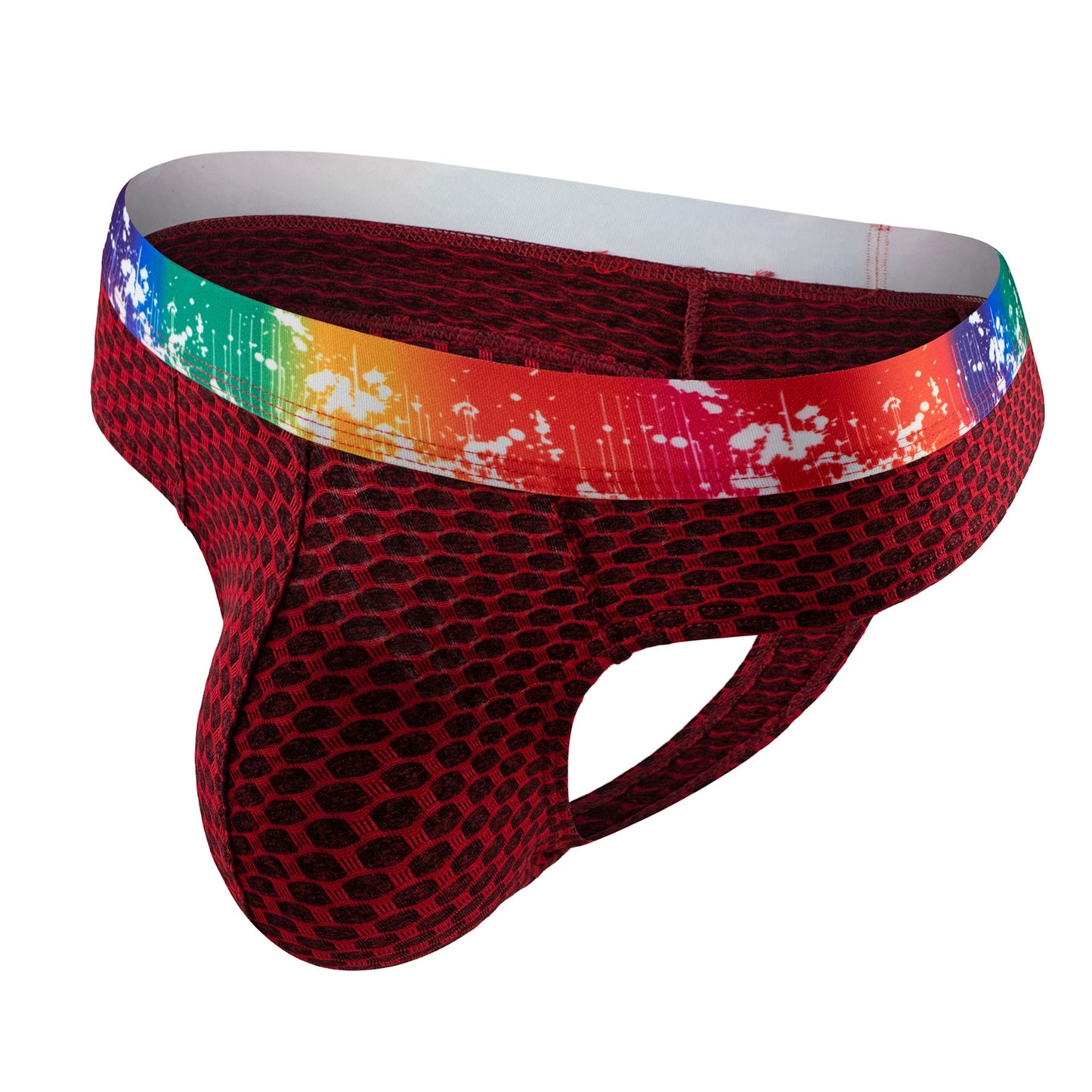 Splash Elastic Thong with Pouch