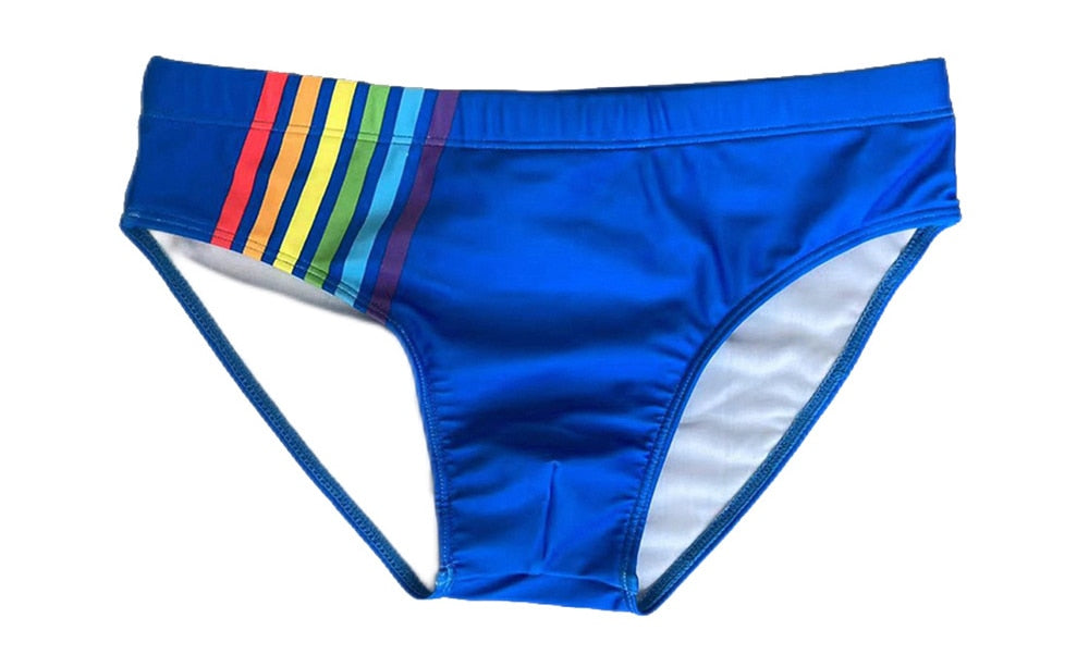 Rainbow Joy Striped Swim Briefs