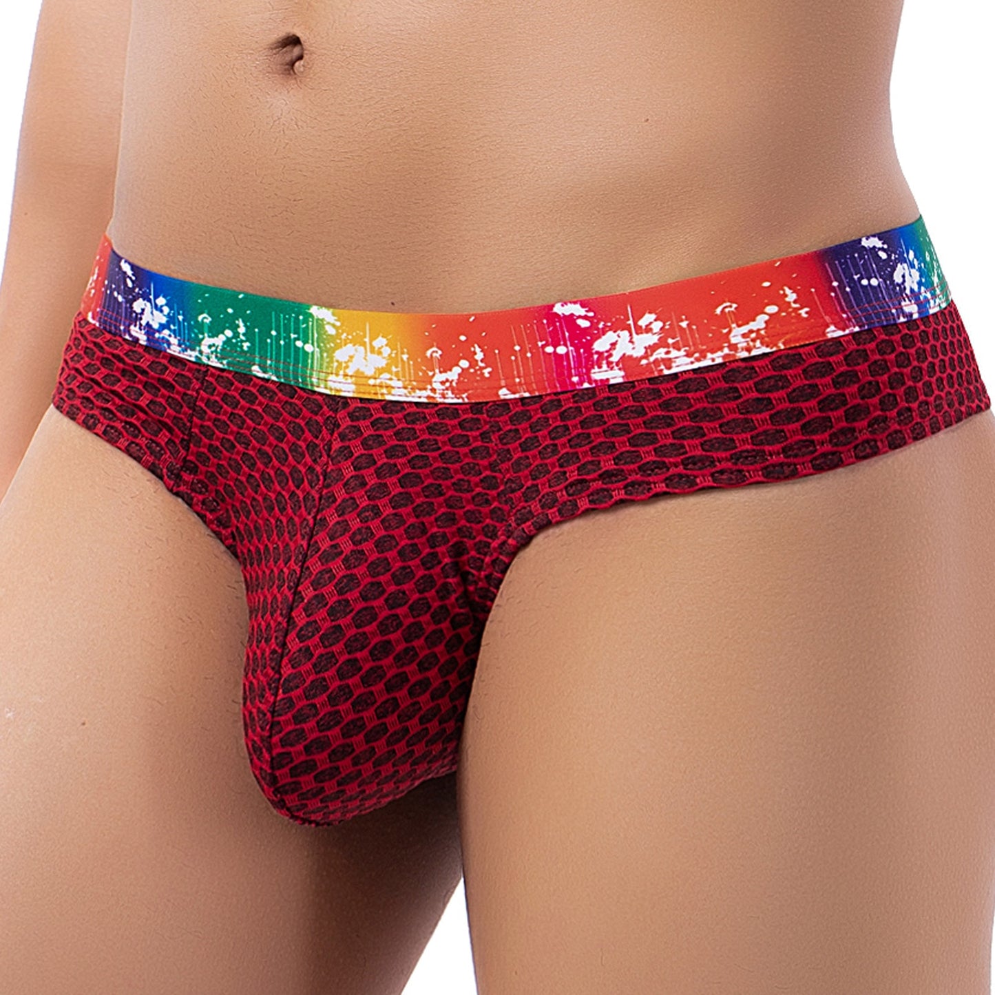 Splash Elastic Thong with Pouch