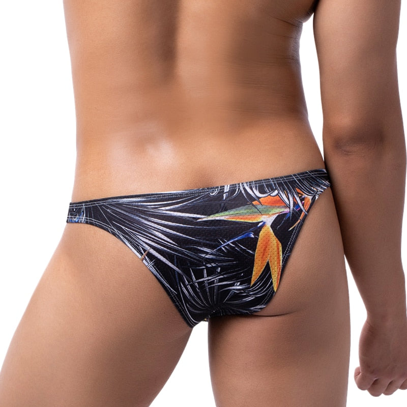 men's sexy bikini brief with print