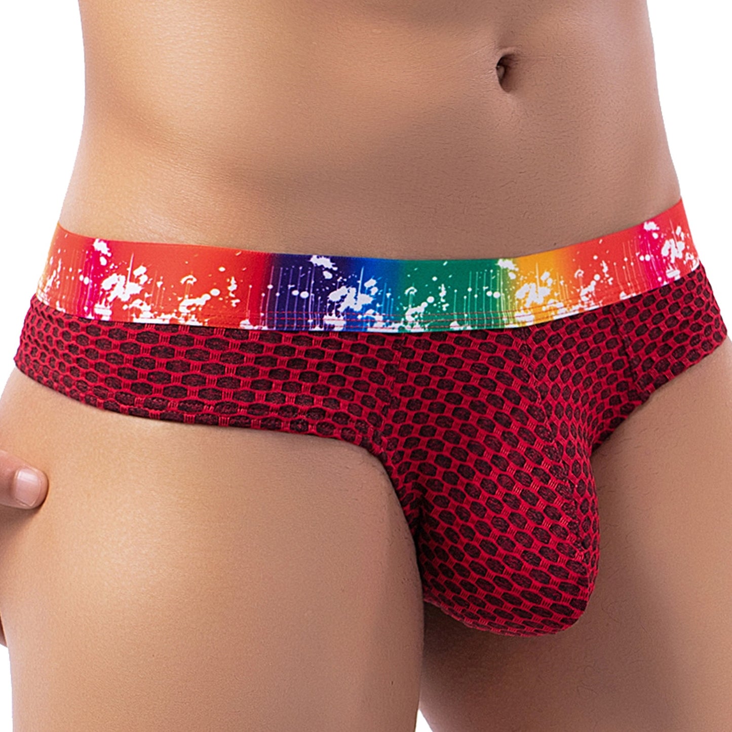 Splash Elastic Thong with Pouch