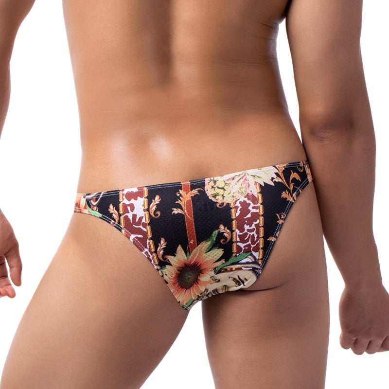 men's sexy bikini brief with print