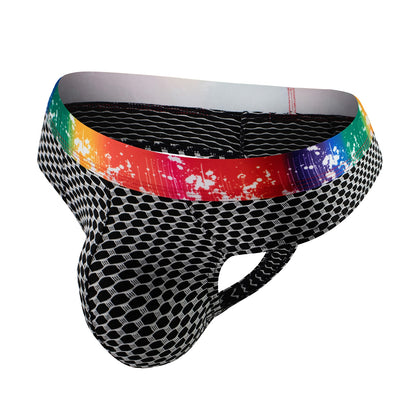 Splash Elastic Thong with Pouch
