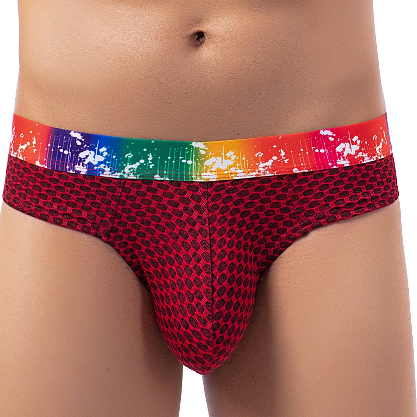 Splash Elastic Thong with Pouch