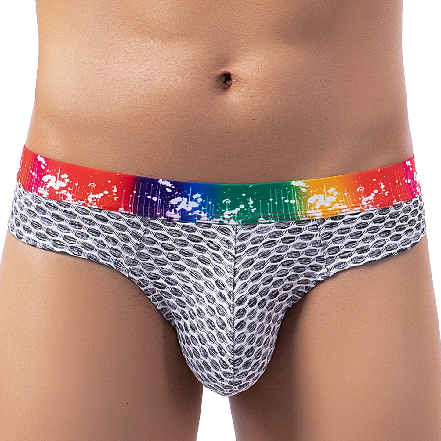 Splash Elastic Thong with Pouch