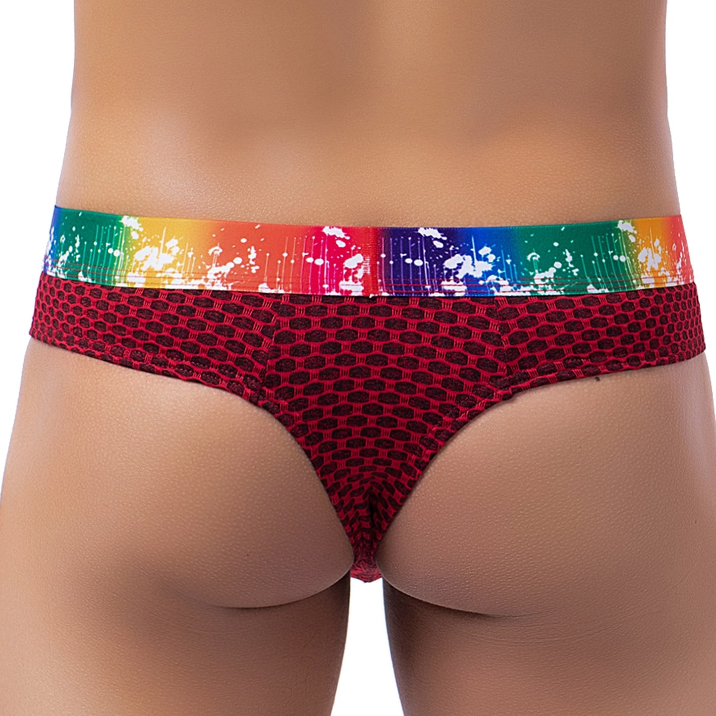 Splash Elastic Thong with Pouch