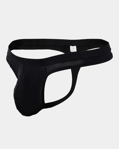 Black men's underwear on a white background.