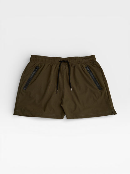 5" Quick Dry Men's Army Green Shorts