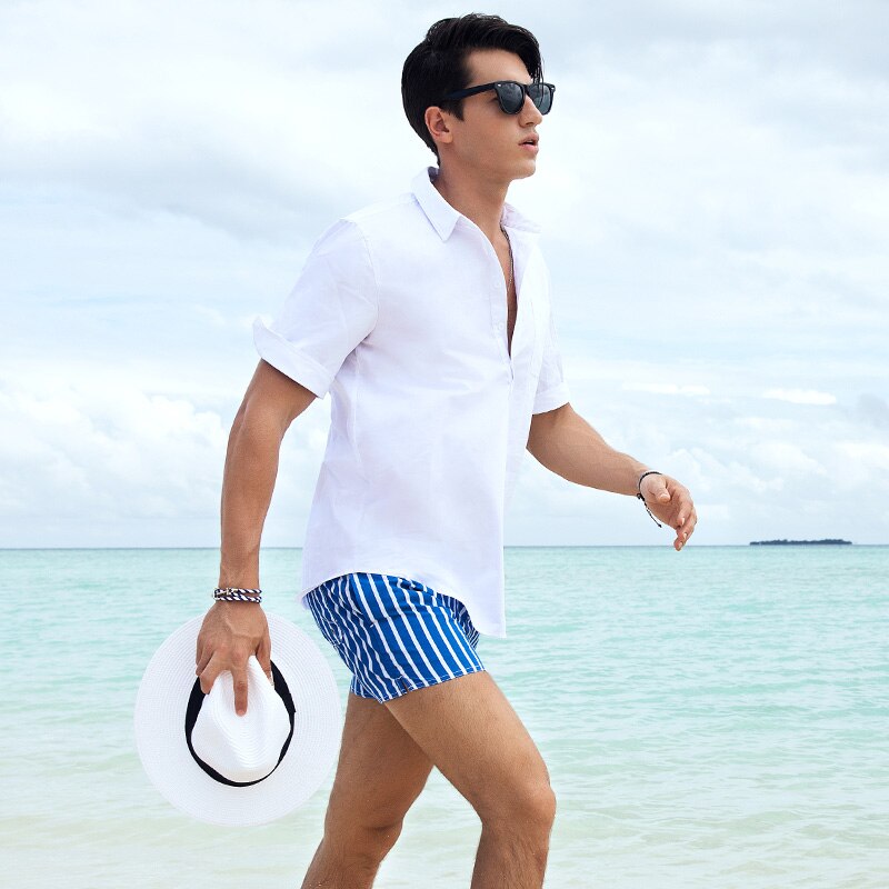Pin Stripe Swim Trunks