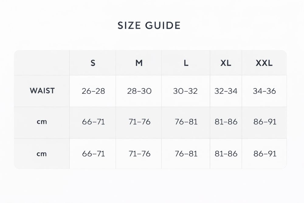 Leopard Swimming Briefs Size Guide