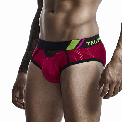 Hollow Front & Back Men's Mesh Briefs