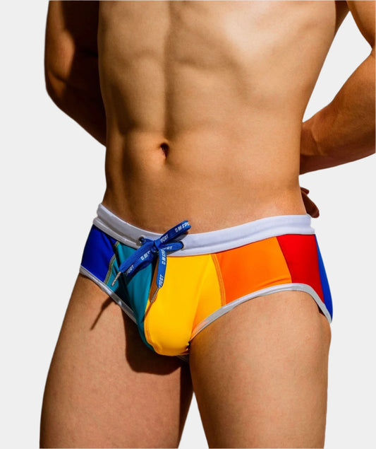 Audacious Rainbow Swim Briefs