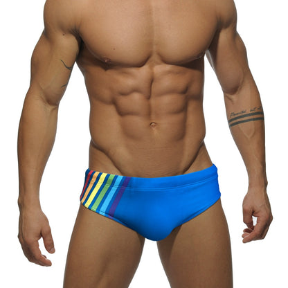 Rainbow Joy Striped Swim Briefs