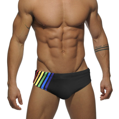 Rainbow Joy Striped Swim Briefs