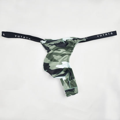 Men's Micro G-String Thong - Sheer Tiger Camo Print, Made In USA, 1-Day Shipping