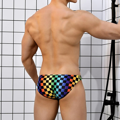 Pride Checkered Rainbow Swimbrief